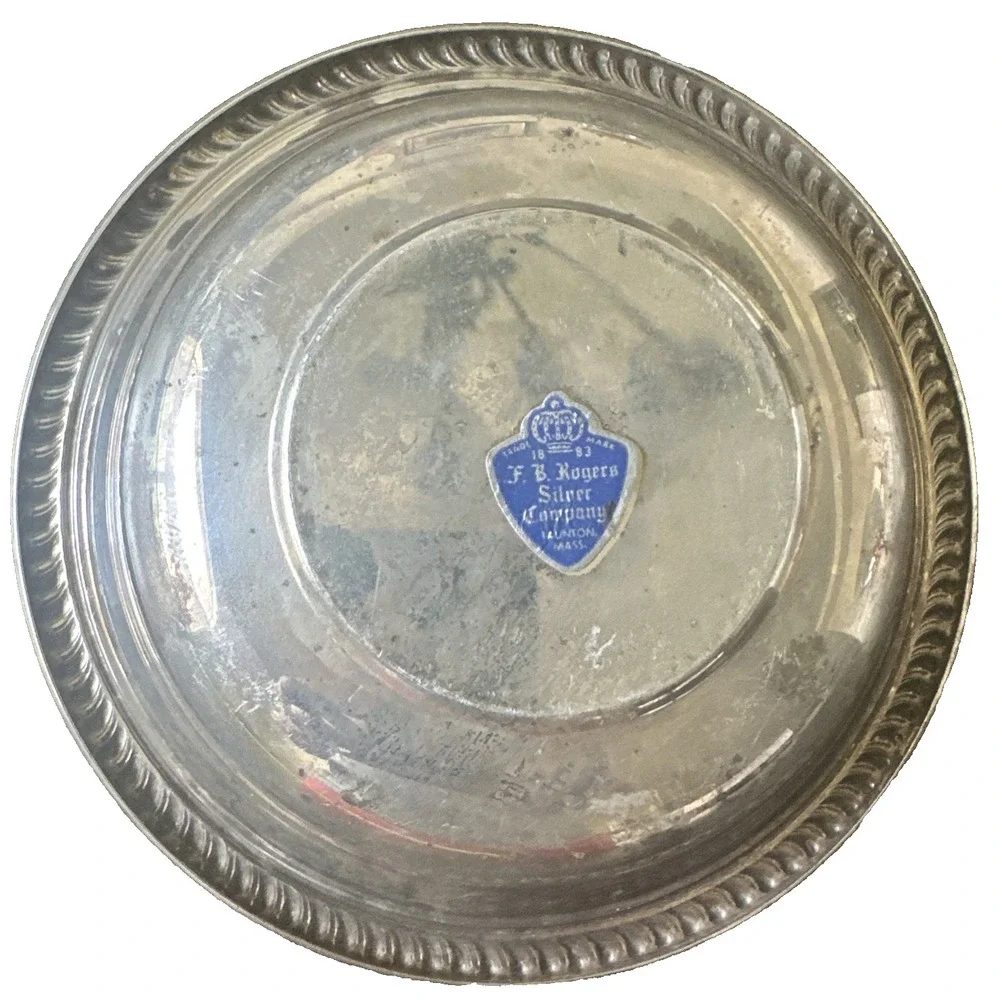 Vintage F.B Rogers International Silver Co Silverplate Bowl Rope Edge 6  1/2